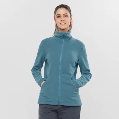 Salomon Essential Cosy Fleece Full Zip Bundy Damske Tyrkysové | SK 4JGMXZ